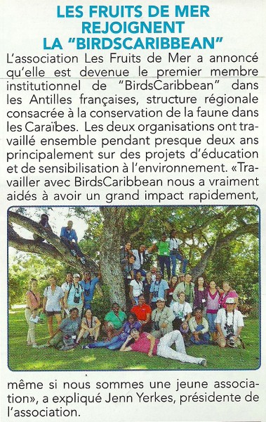 FaxInfo-Les-Fruits-de-Mer-joins-BirdsCaribbean